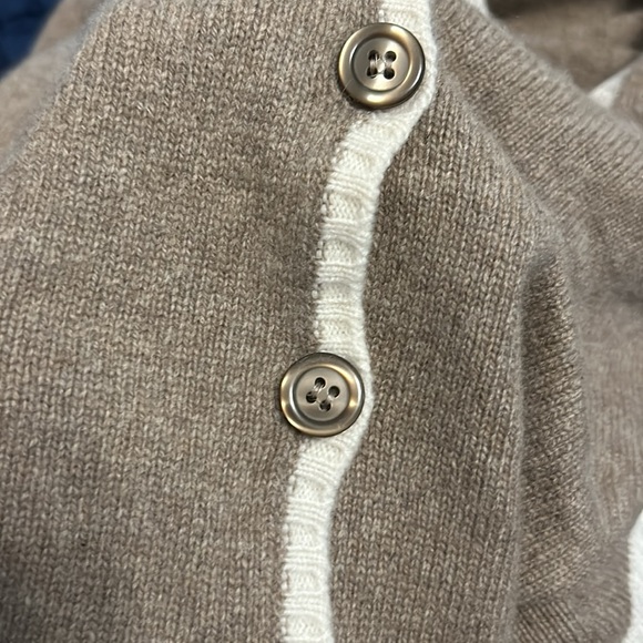 100% cashmere taupe cardigan made in Italy - Picture 9 of 9